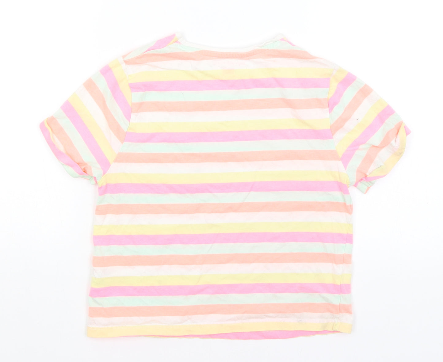 F&F Girls Pink Striped  Basic T-Shirt Size 9-10 Years
