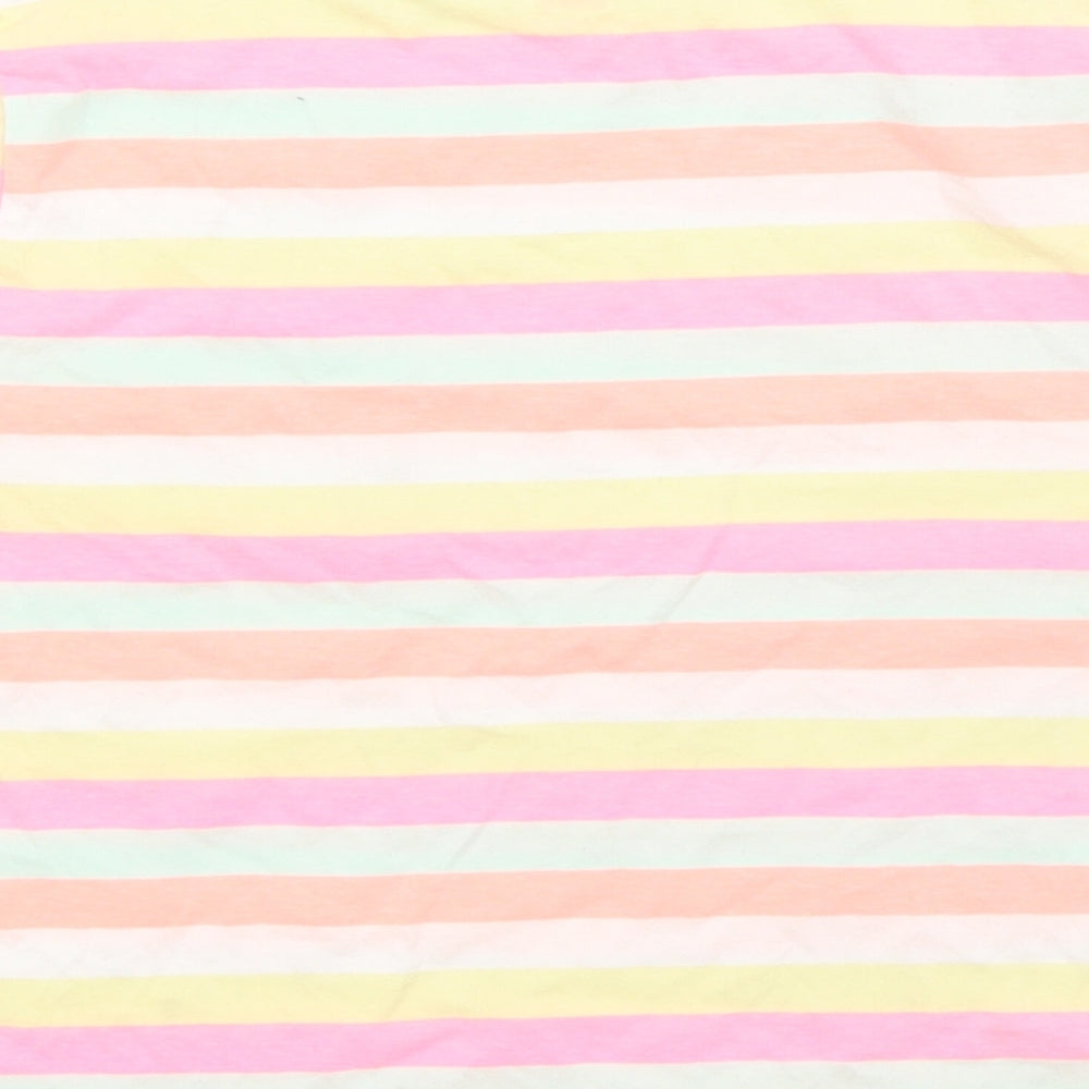 F&F Girls Pink Striped  Basic T-Shirt Size 9-10 Years