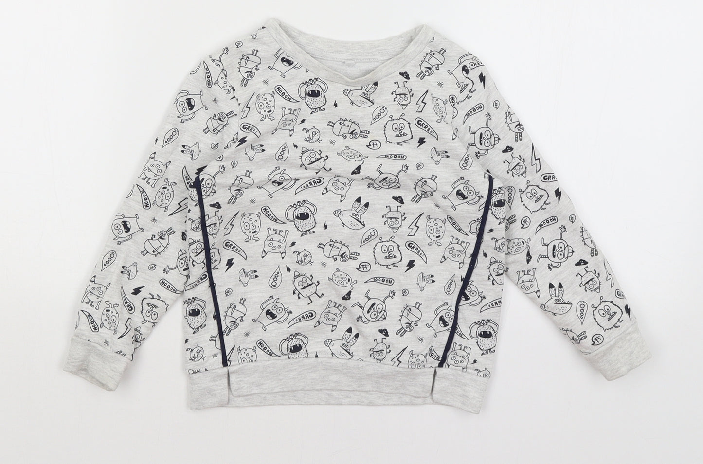 Lily & Dan Boys Grey   Pullover Jumper Size 3-4 Years  - Monsters