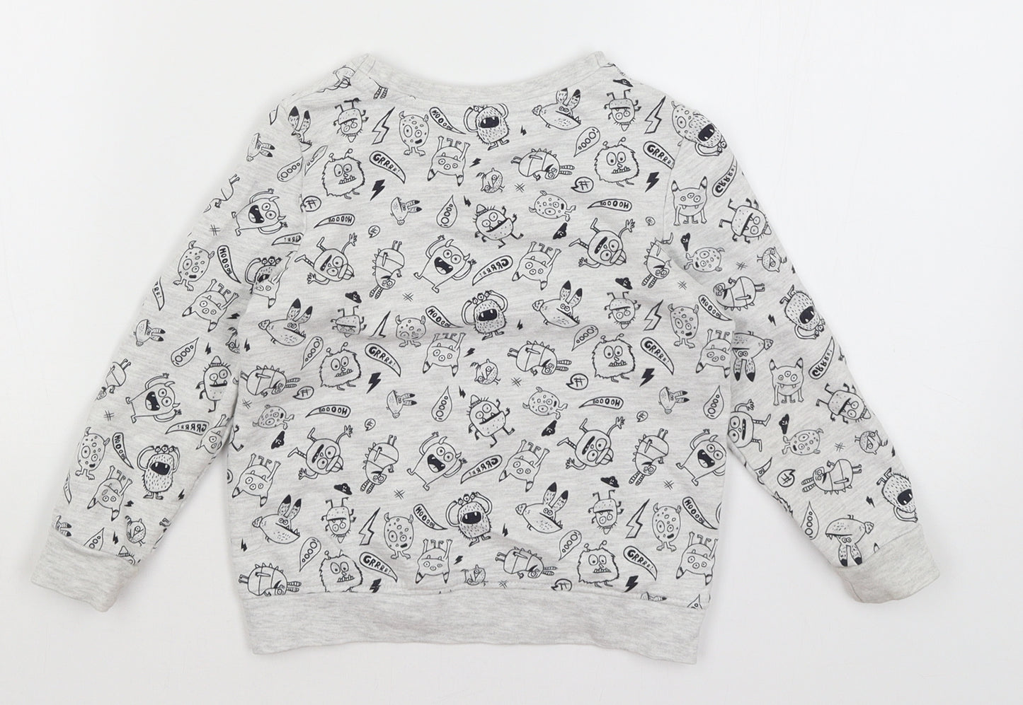 Lily & Dan Boys Grey   Pullover Jumper Size 3-4 Years  - Monsters