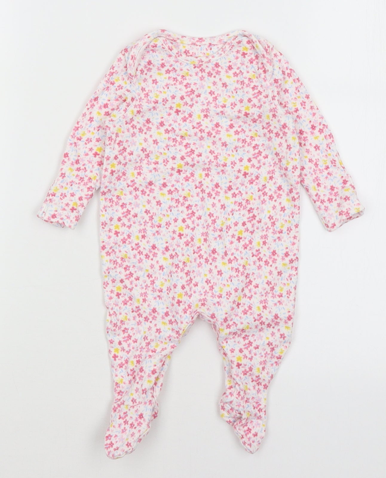 Mothercare Baby White Floral  Babygrow One-Piece Size Newborn