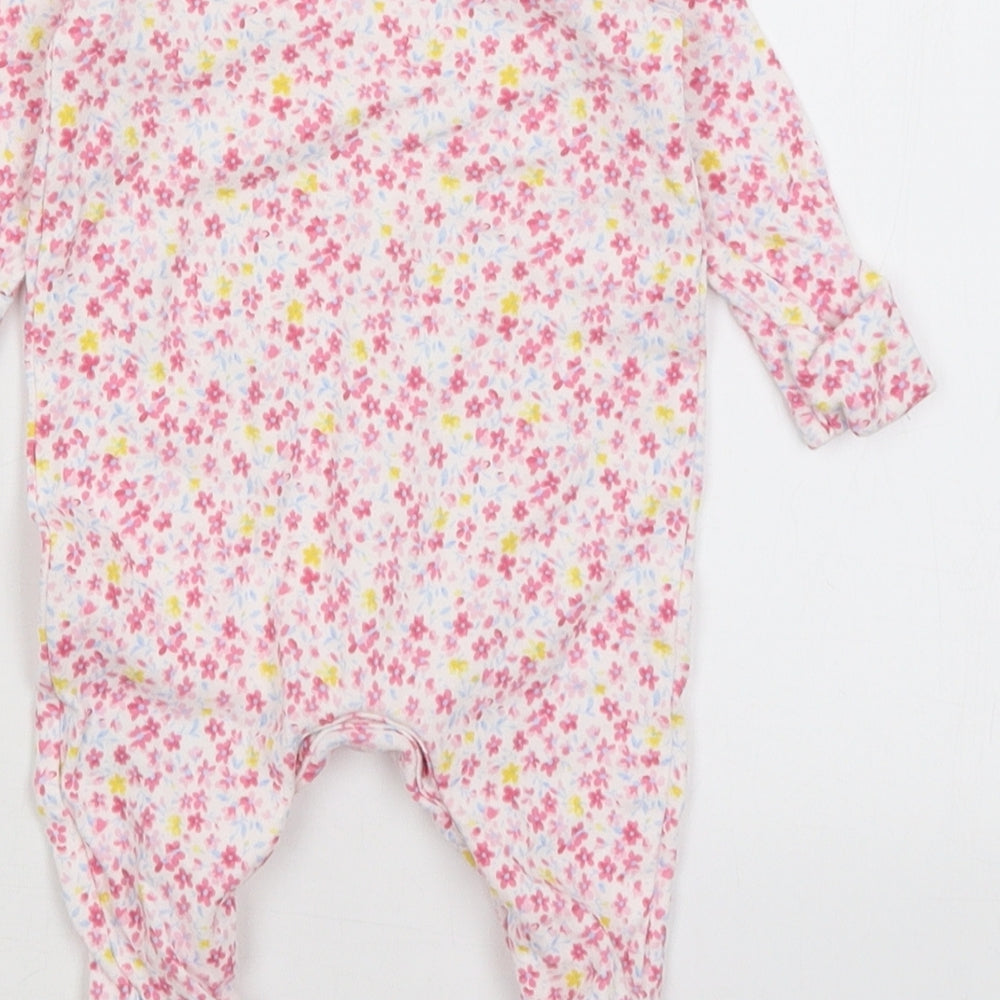 Mothercare Baby White Floral  Babygrow One-Piece Size Newborn