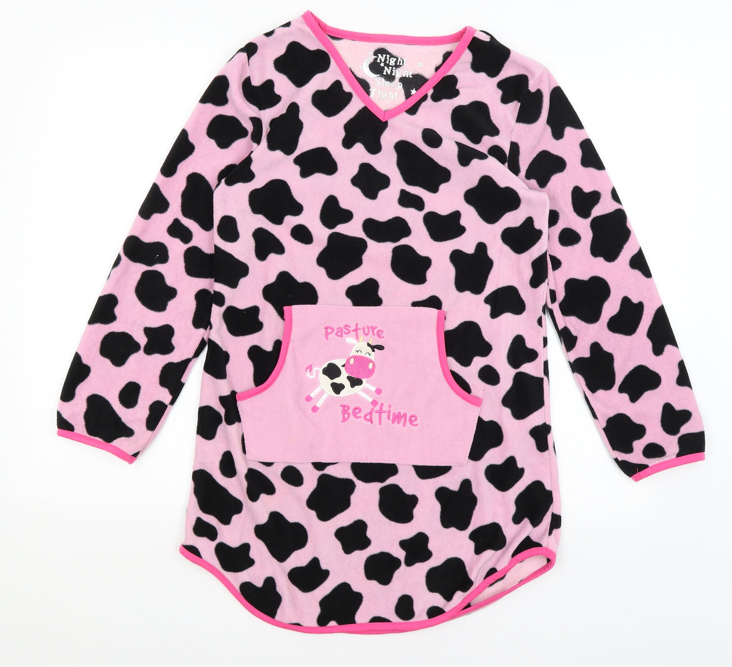 Peacocks Girls Pink Animal Print  Top Nightshirt Size 12-13 Years  - Pasture Bedtime