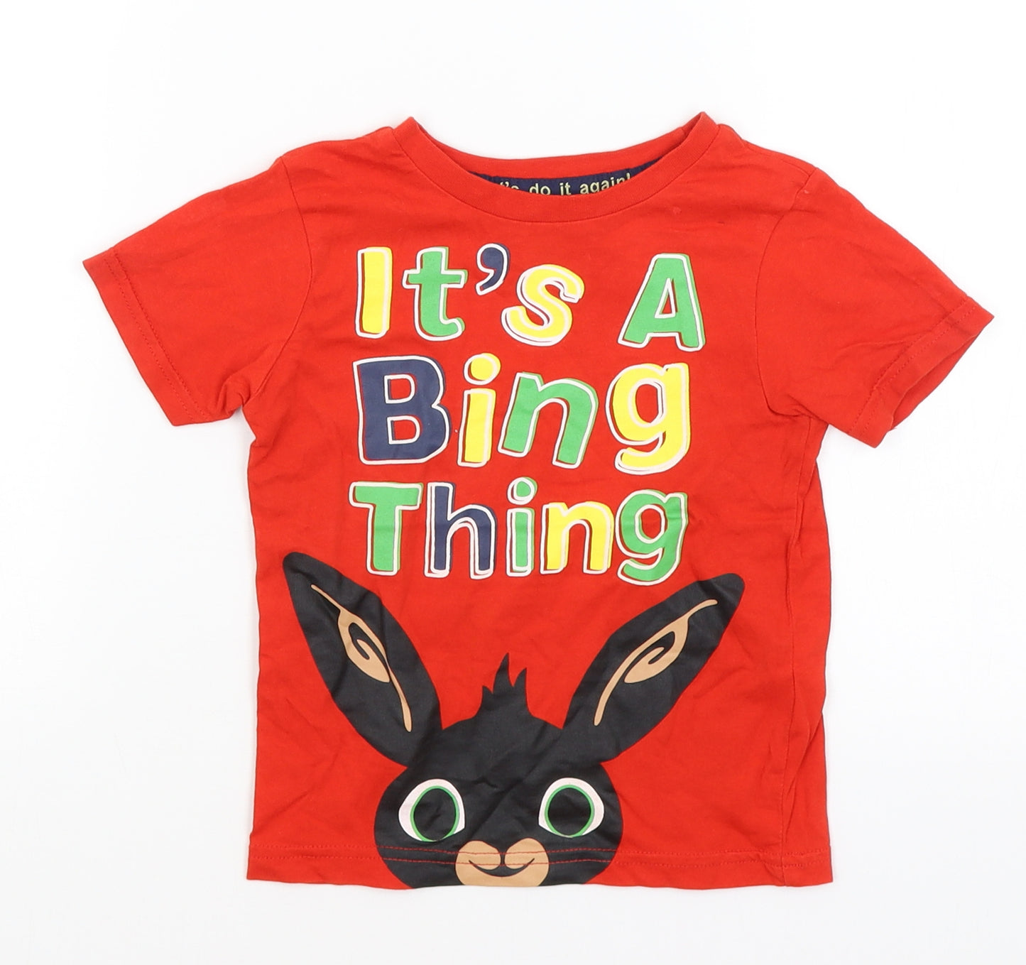 George Boys Red   Basic T-Shirt Size 2-3 Years  - It's A Bing Thing