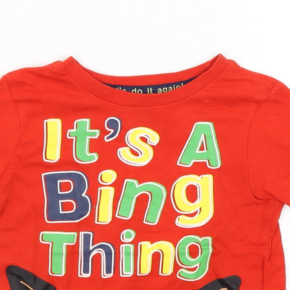 George Boys Red   Basic T-Shirt Size 2-3 Years  - It's A Bing Thing