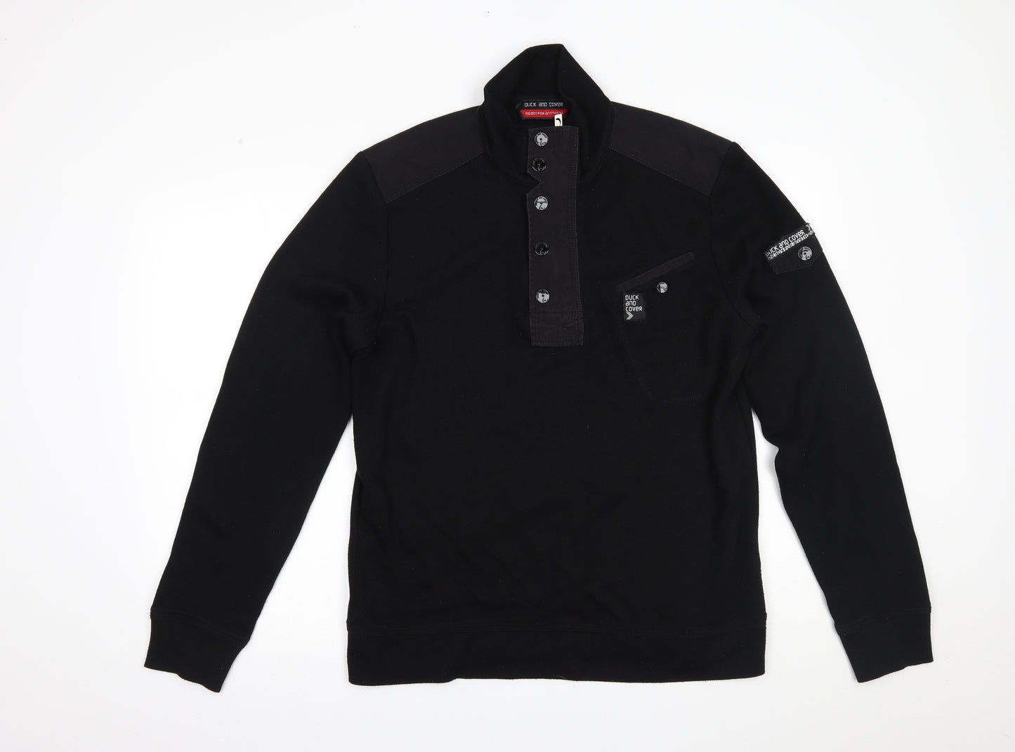 Duck and Cover Mens Black   Pullover Jumper Size XL