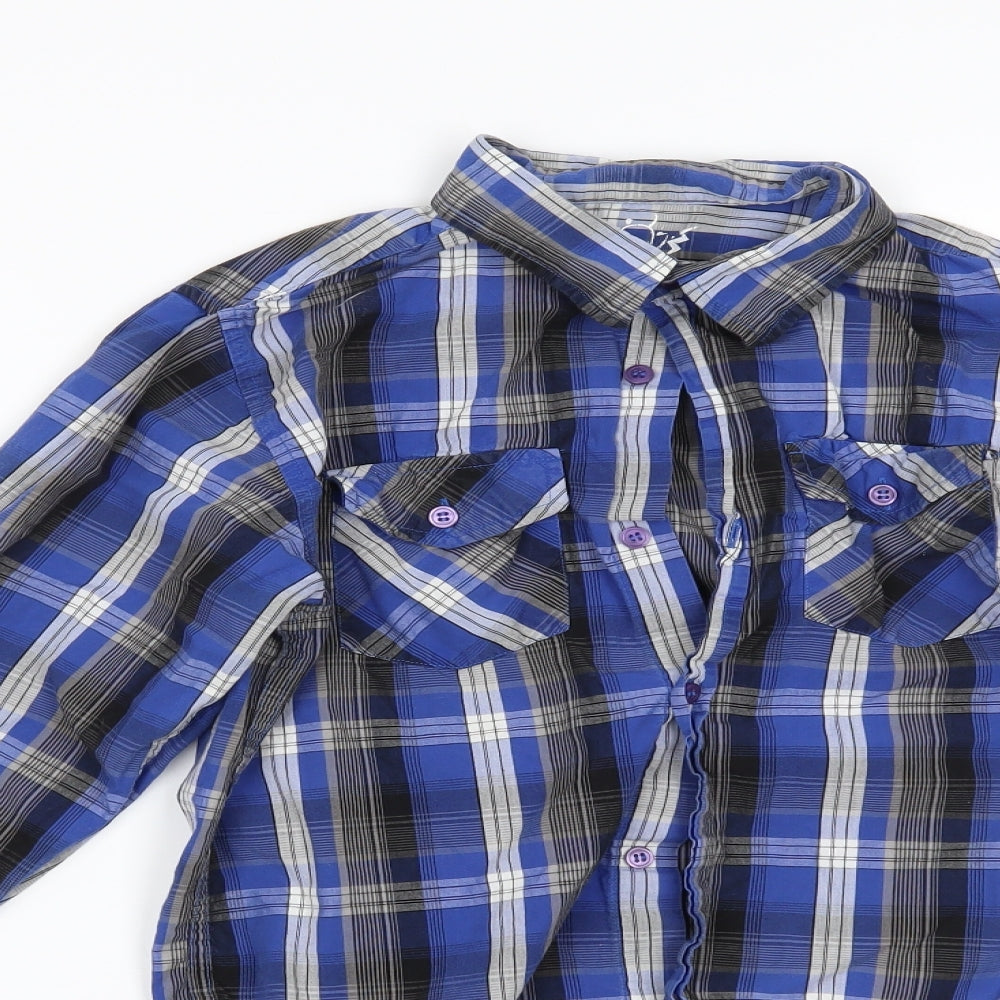 Primark Boys Blue Plaid  Basic Button-Up Size 13 Years