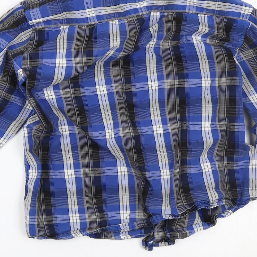 Primark Boys Blue Plaid  Basic Button-Up Size 13 Years