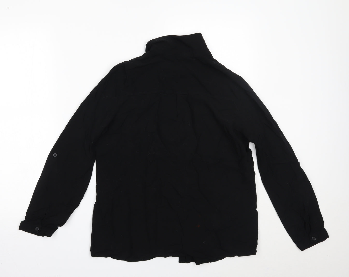 Peacocks Womens Black   Basic Button-Up Size 12