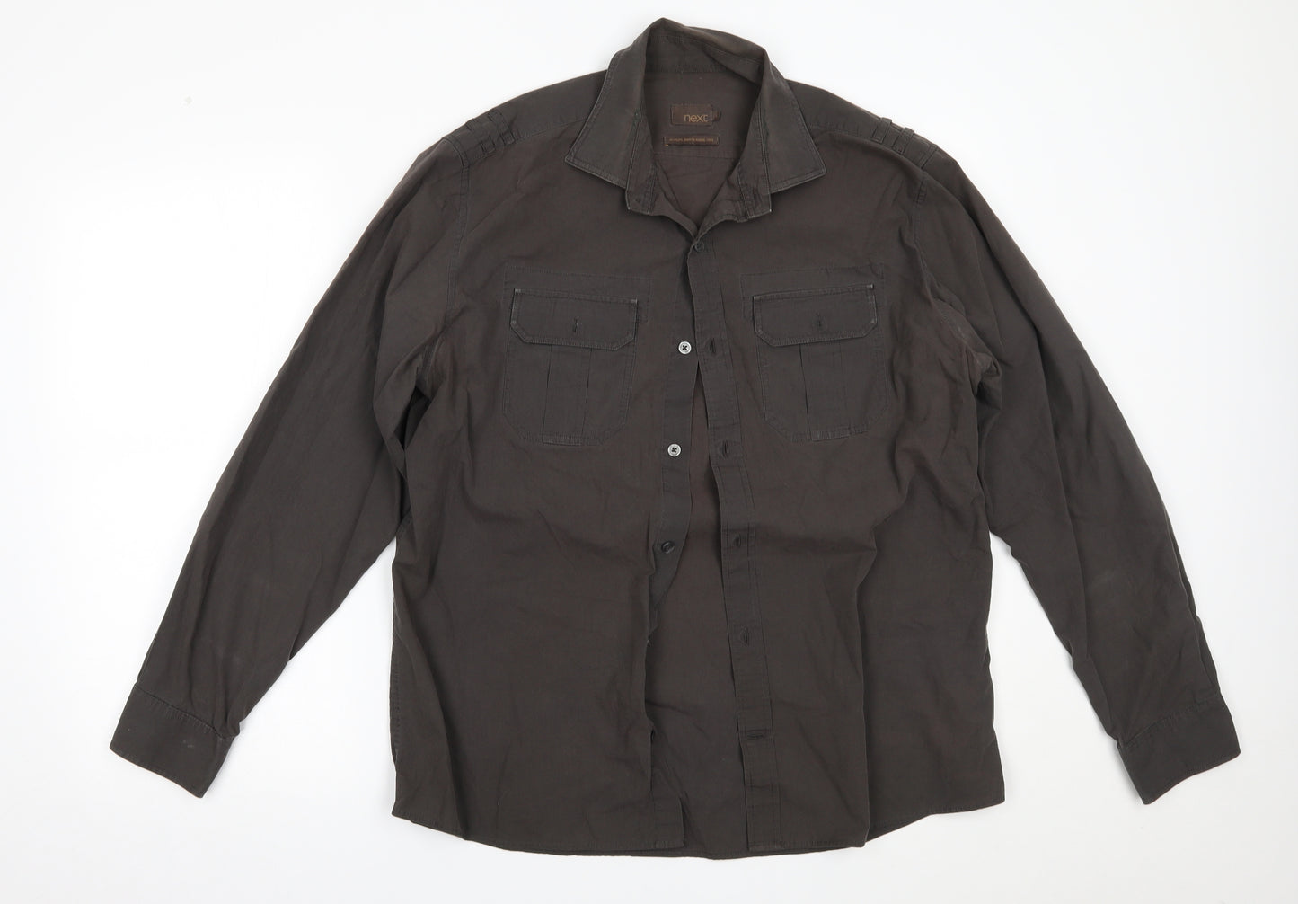 NEXT Mens Brown    Button-Up Size L