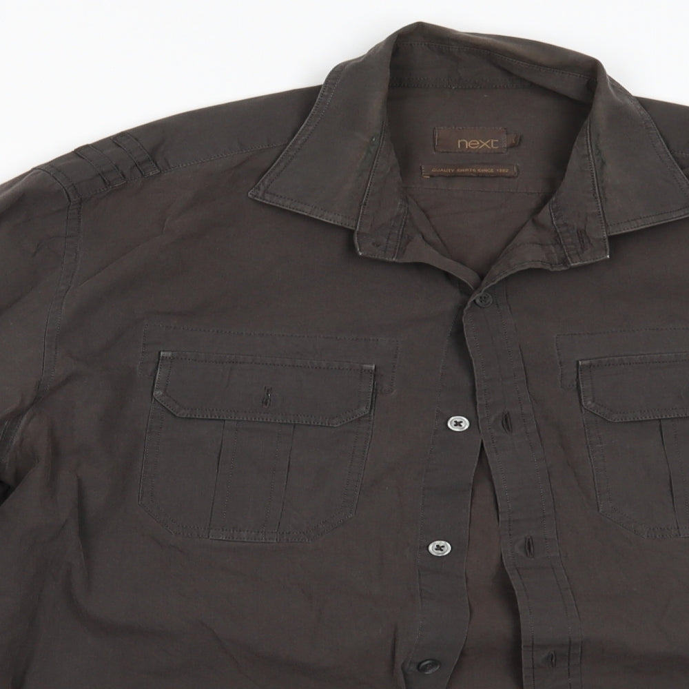 NEXT Mens Brown    Button-Up Size L