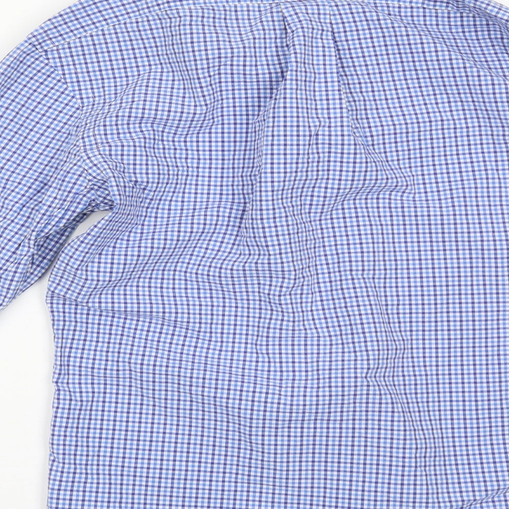 Ralph Lauren Mens Blue Check   Button-Up Size S