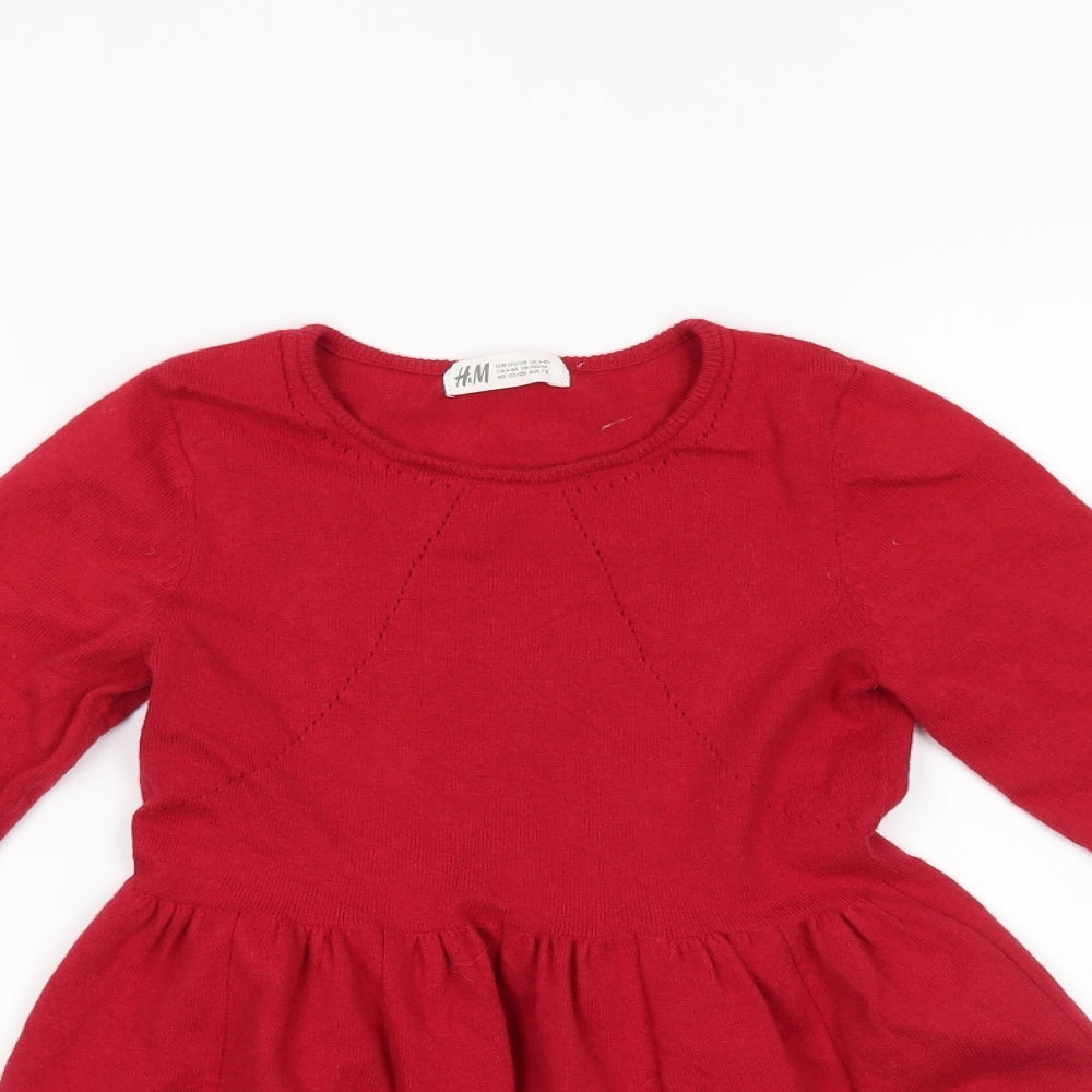 H&M Girls Red   Fit & Flare  Size 7-8 Years