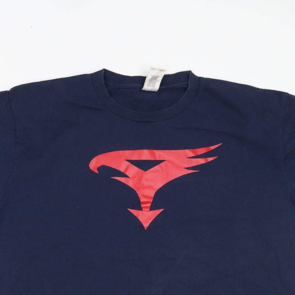 Gildan Mens Blue    T-Shirt Size L