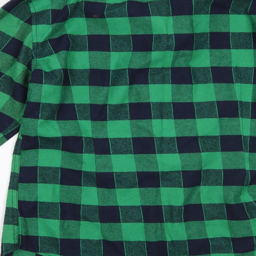 emiqude Mens Green Plaid   Button-Up Size M