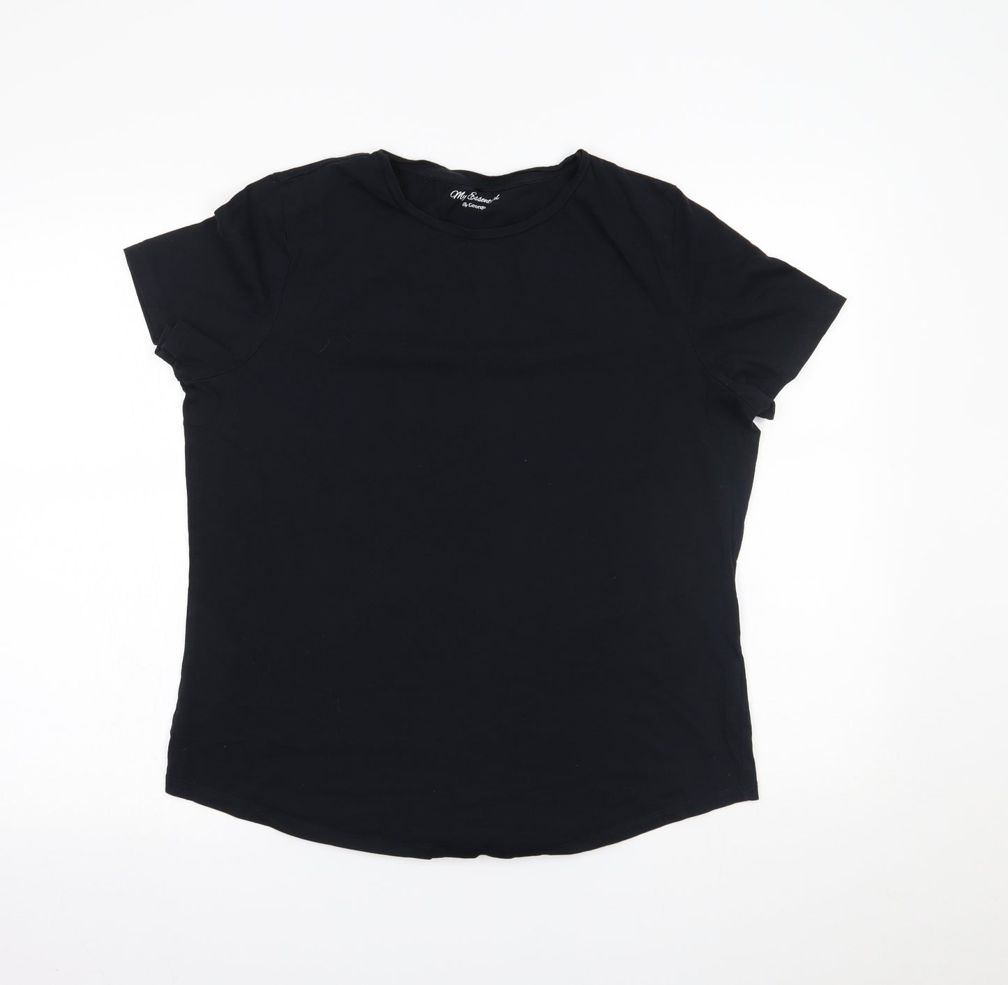George Womens Black   Basic T-Shirt Size 16