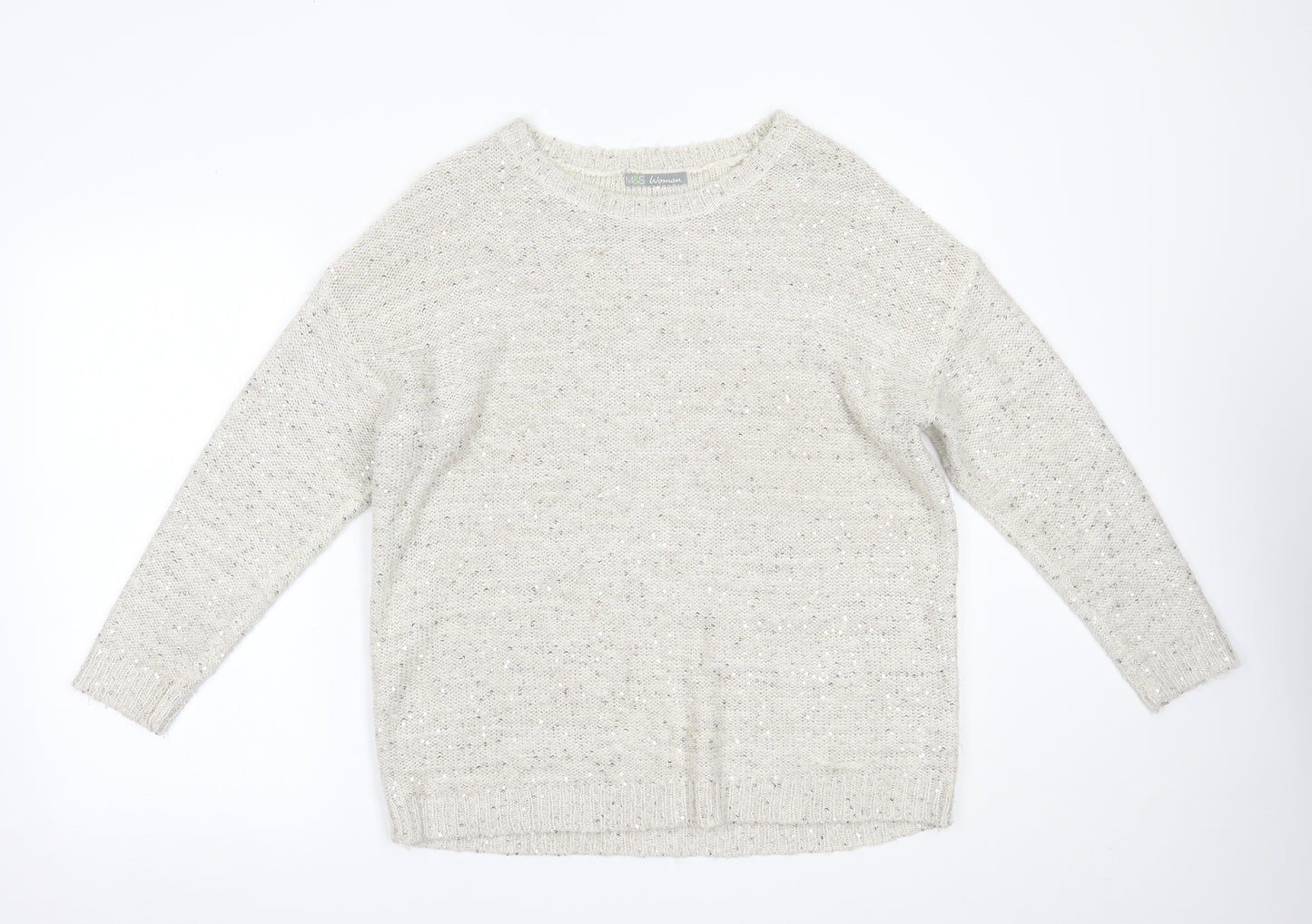 Marks and Spencer Womens Ivory   Pullover Jumper Size 14