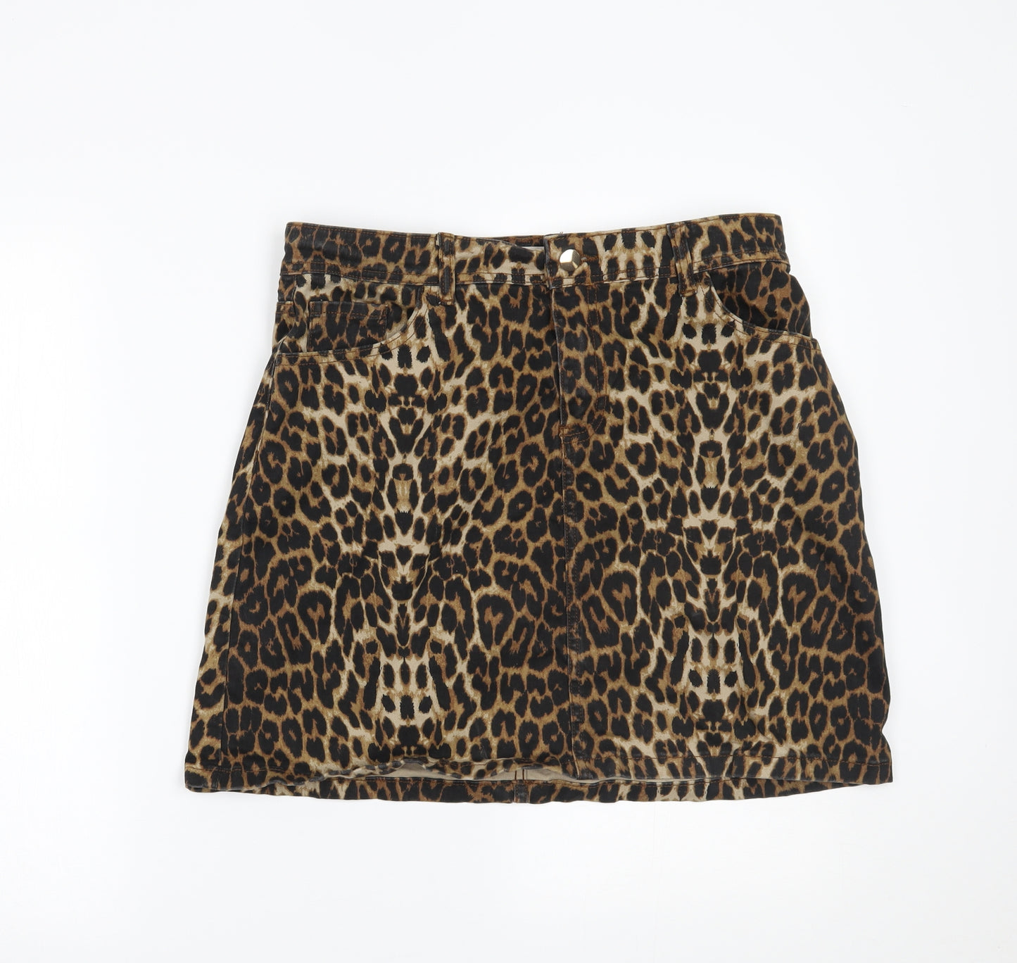 Peacocks Womens Brown Animal Print  Mini Skirt Size 14