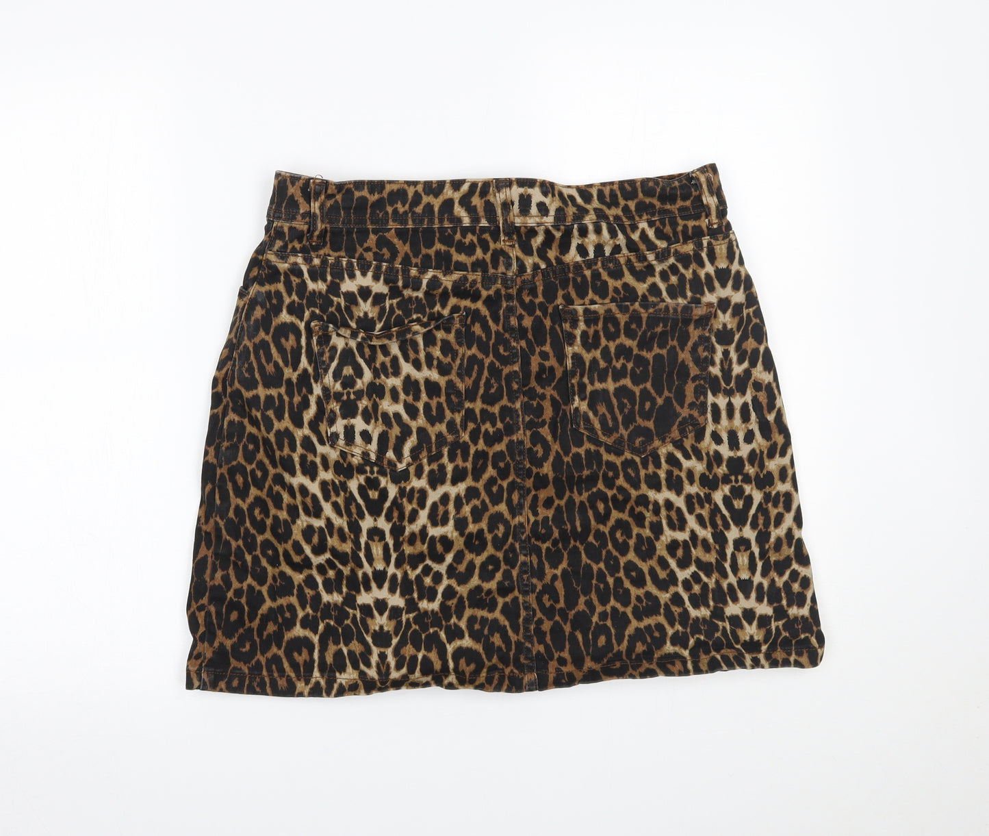 Peacocks Womens Brown Animal Print  Mini Skirt Size 14