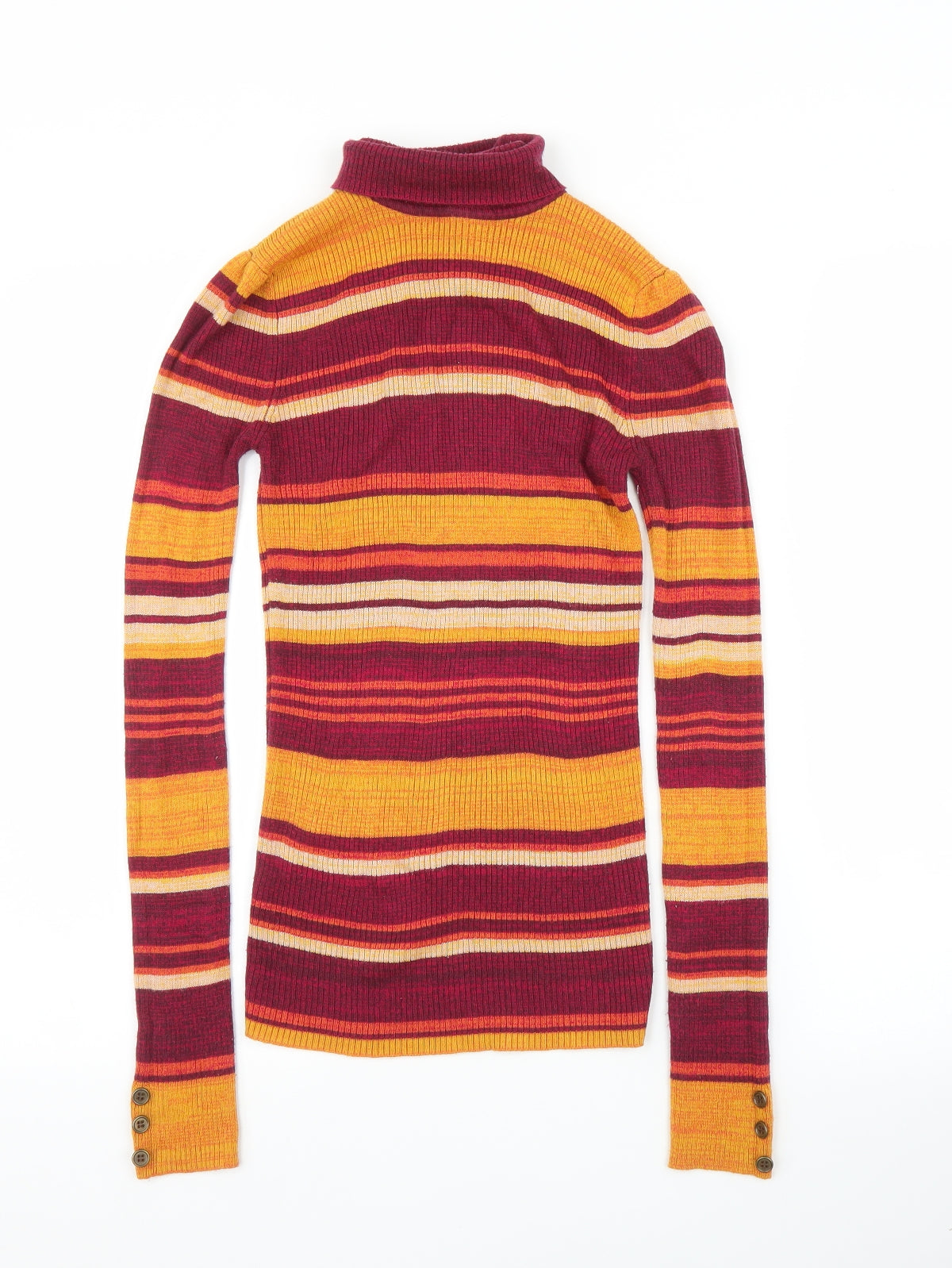 Debenhams Womens Orange Striped  Pullover Jumper Size 10