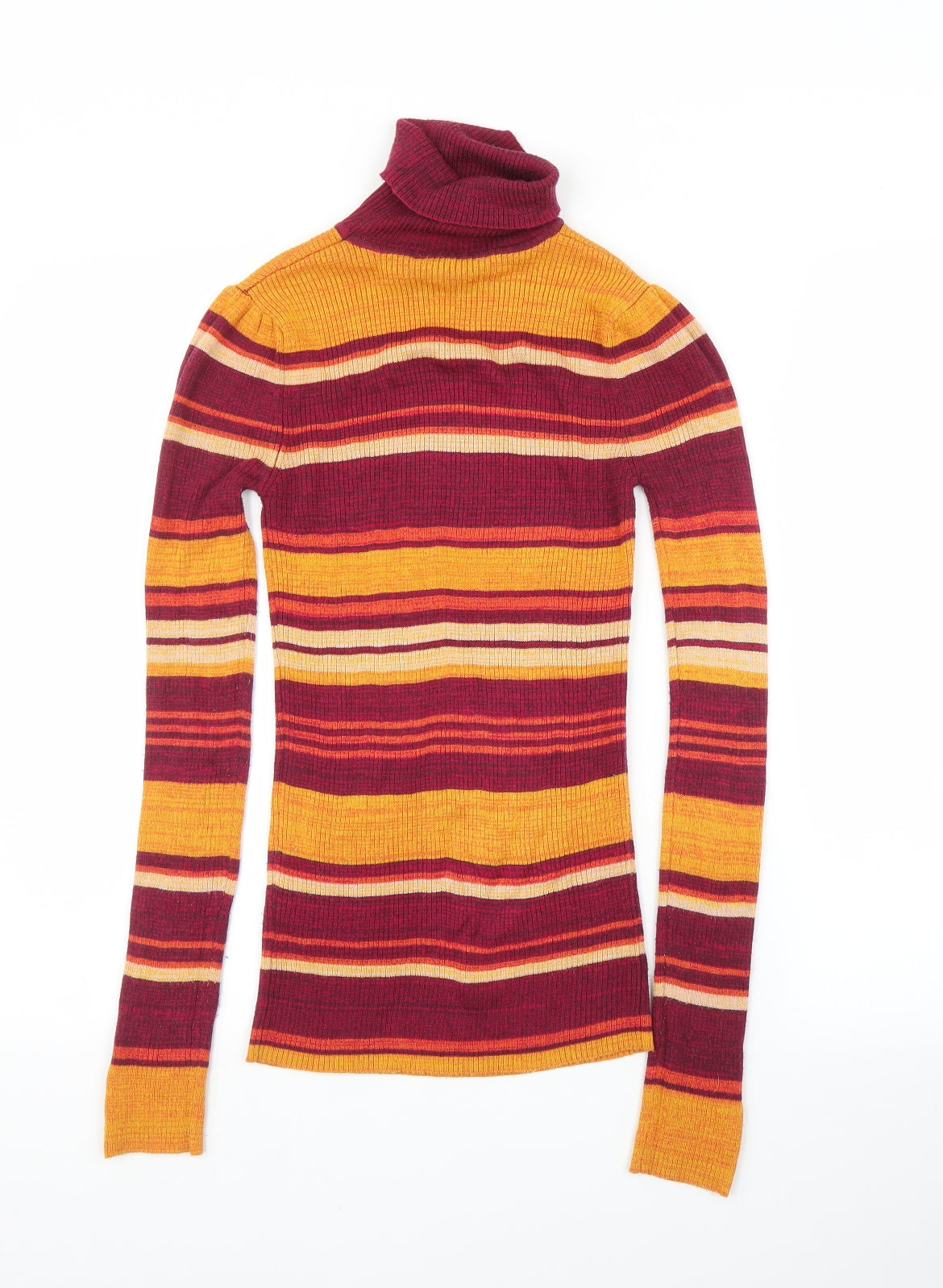 Debenhams Womens Orange Striped  Pullover Jumper Size 10
