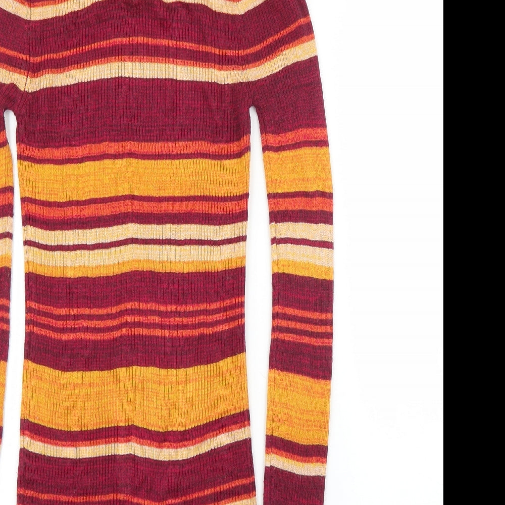 Debenhams Womens Orange Striped  Pullover Jumper Size 10
