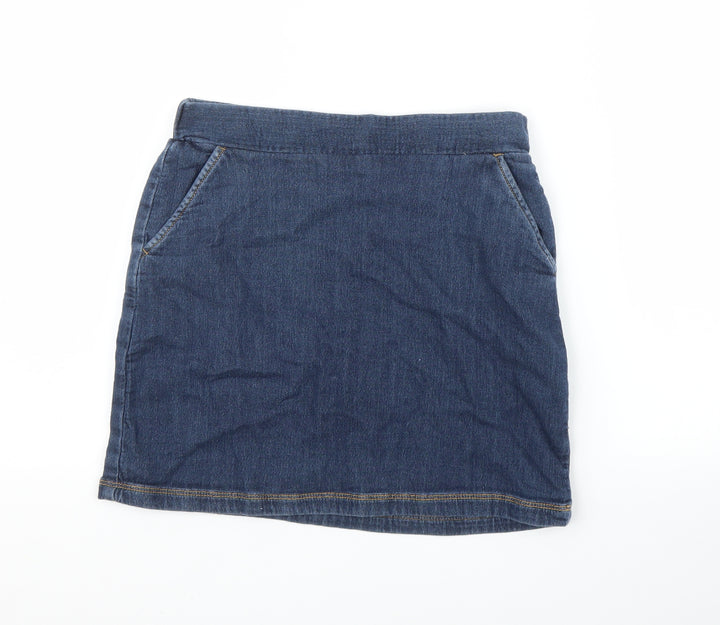 Lands' End Girls Blue Denim A-Line Skirt Size 11 Years