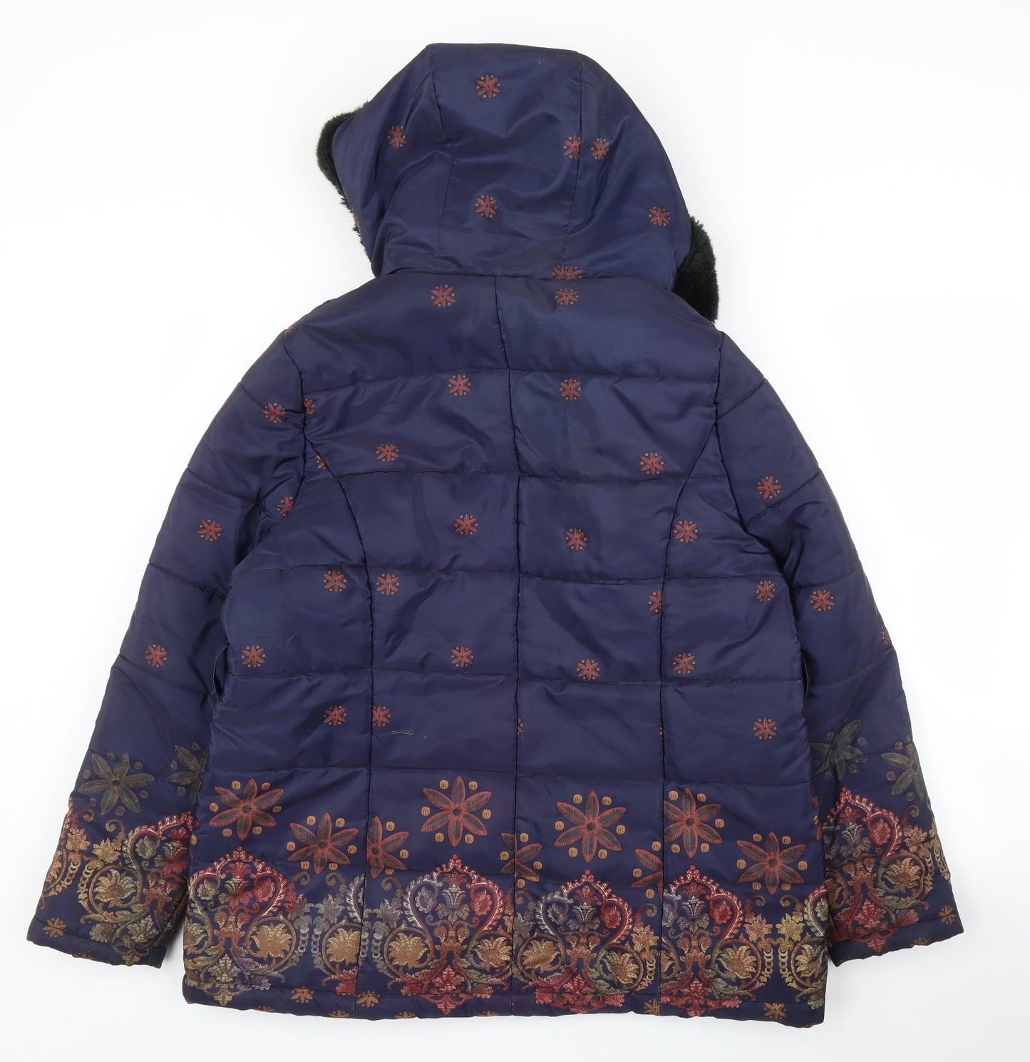Joe Browns Womens Blue Paisley  Puffer Jacket Coat Size 14