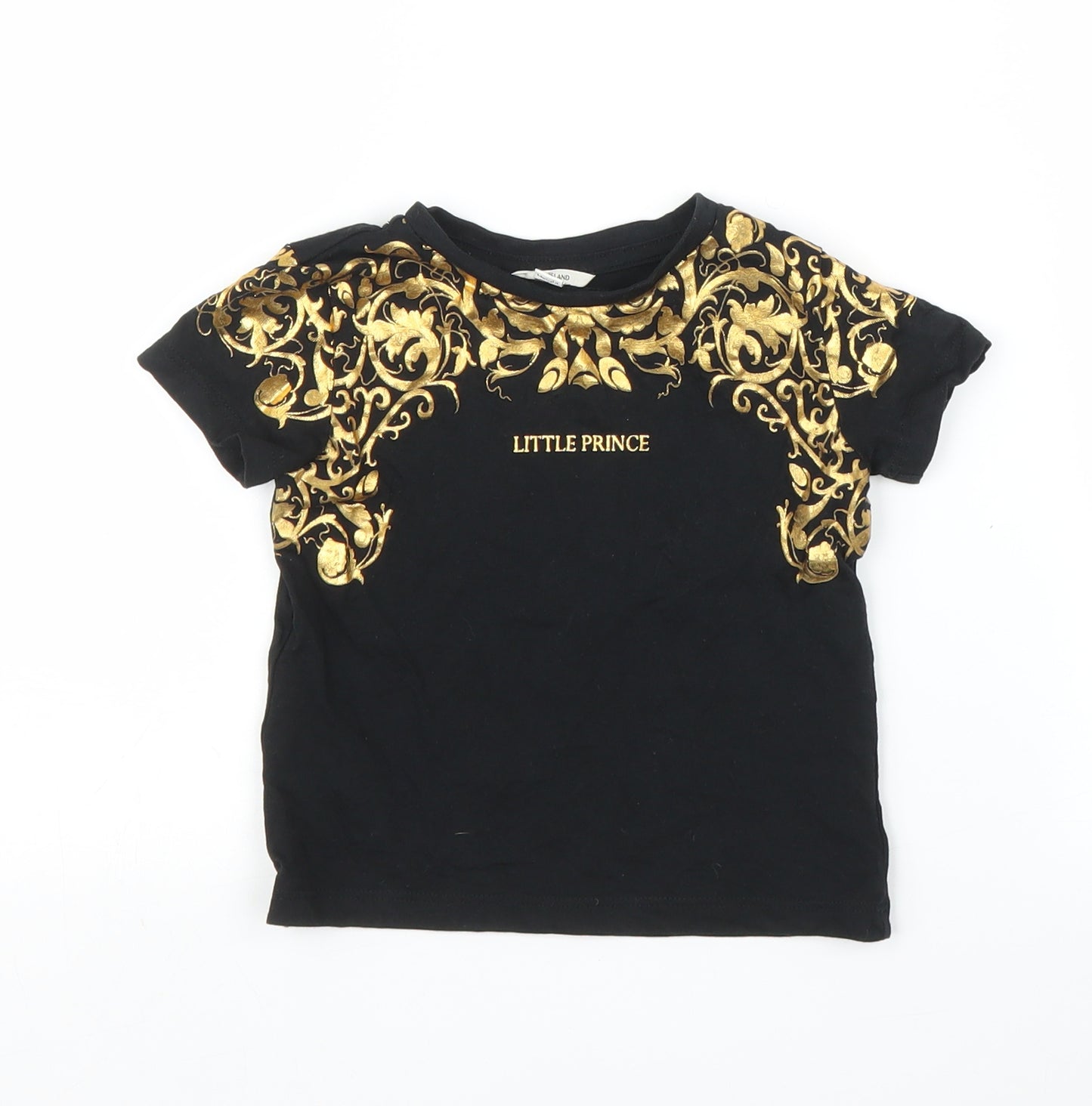 River Island Boys Black   Basic T-Shirt Size 9-12 Months