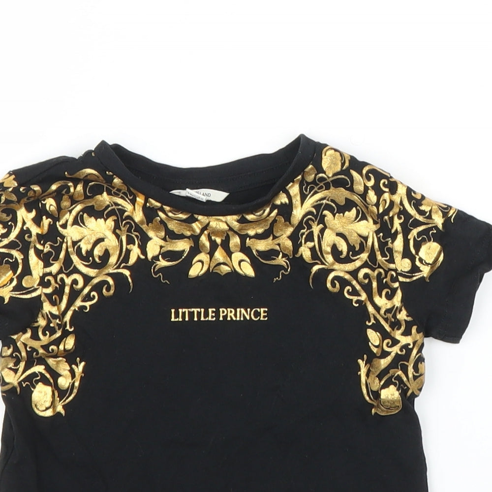 River Island Boys Black   Basic T-Shirt Size 9-12 Months
