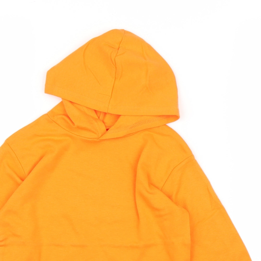 Preworn Girls Orange   Pullover Hoodie Size 4-5 Years