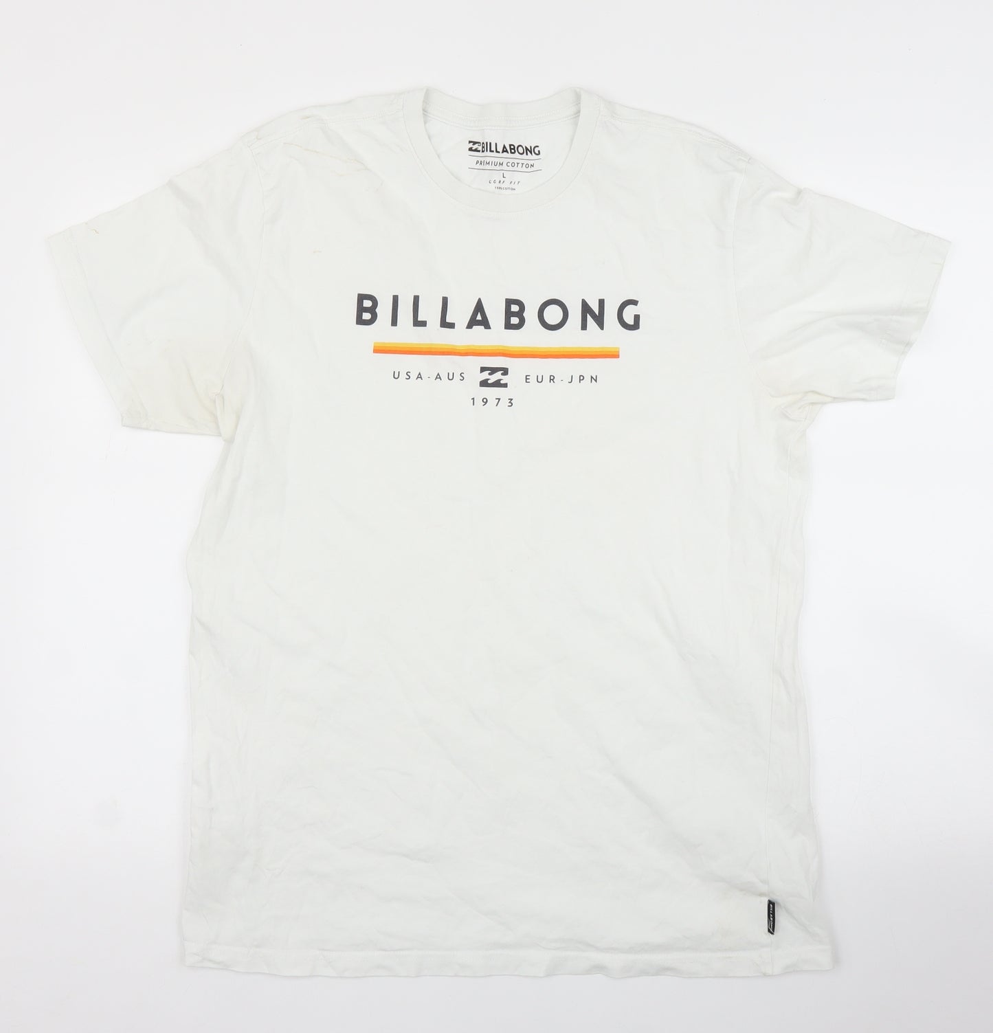 Billabong Mens White    T-Shirt Size L