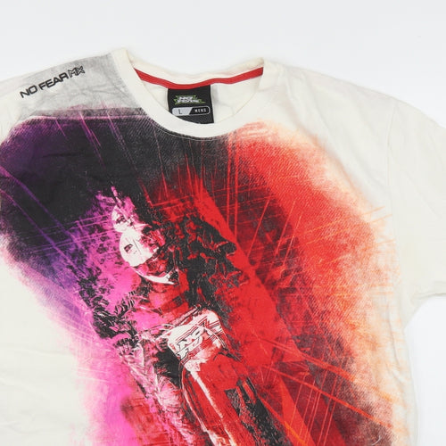 No Fear Mens White    T-Shirt Size L