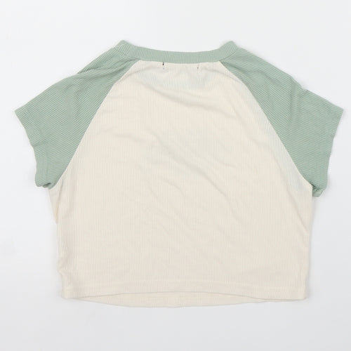 SheIn Womens White  Rayon Cropped T-Shirt Size XS
