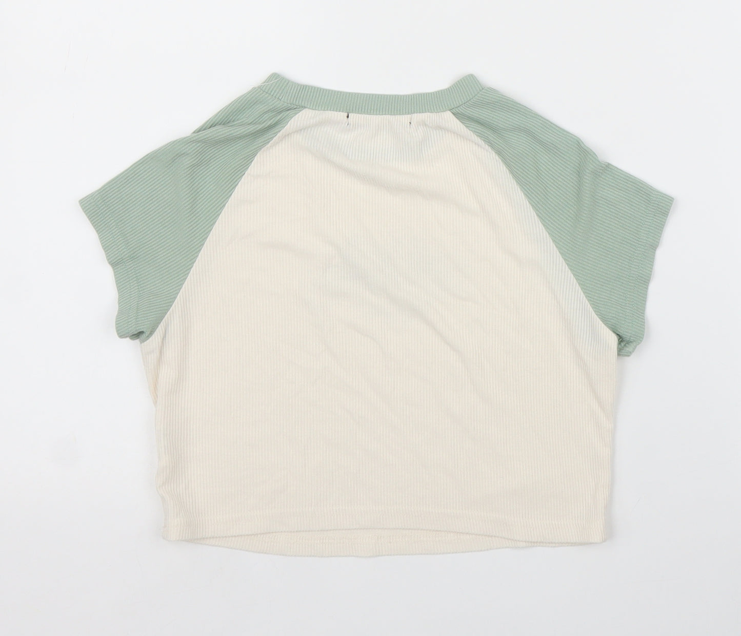 SheIn Womens White  Rayon Cropped T-Shirt Size XS