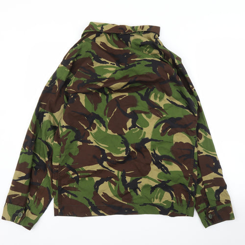 Preworn Mens Green Camouflage   Button-Up Size L