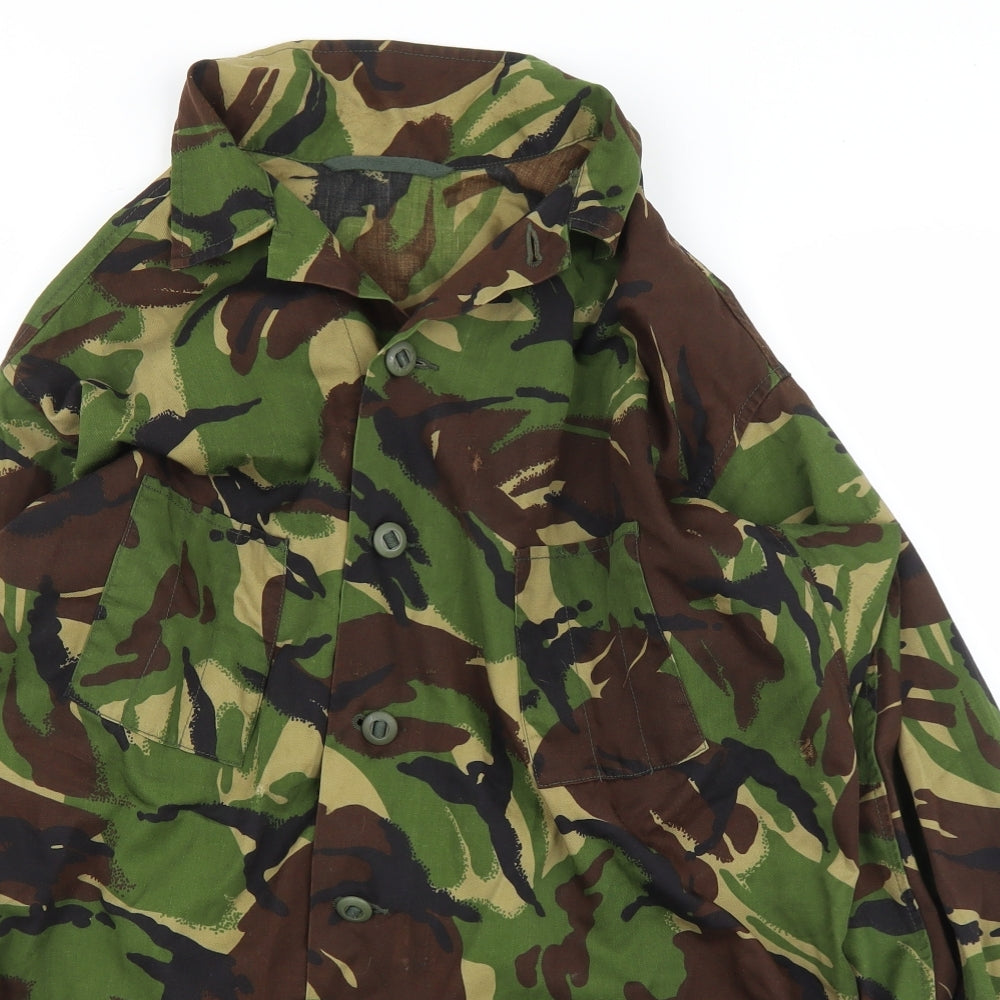 Preworn Mens Green Camouflage   Button-Up Size L