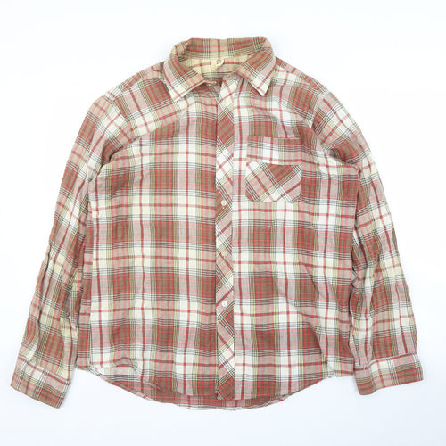 Araela Mens Red Plaid   Button-Up Size L