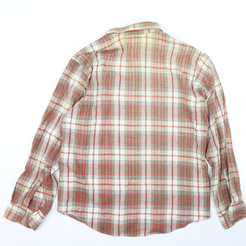 Araela Mens Red Plaid   Button-Up Size L