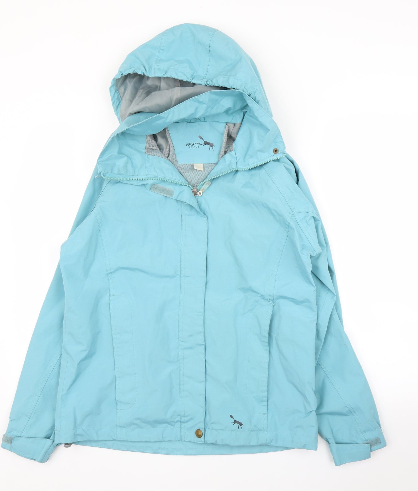 Outdoor Scene Womens Blue   Parka Coat Size 10
