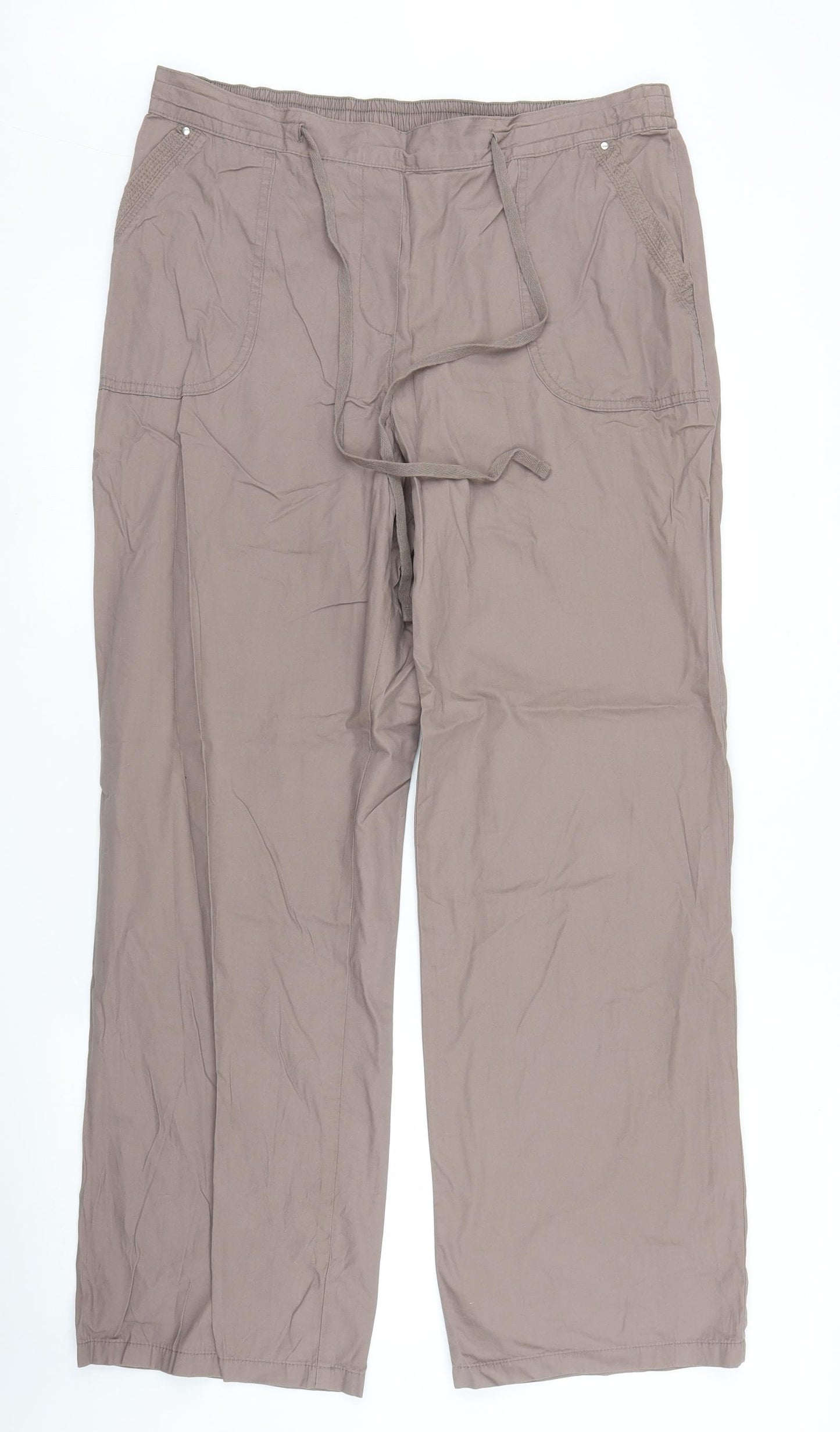 M&S Womens Brown   Trousers  Size 14 L30 in