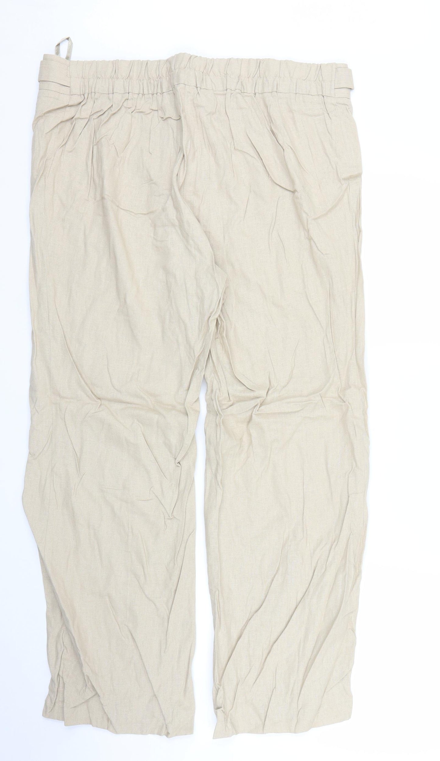 M&Co Womens Beige   Trousers  Size 18 L27 in