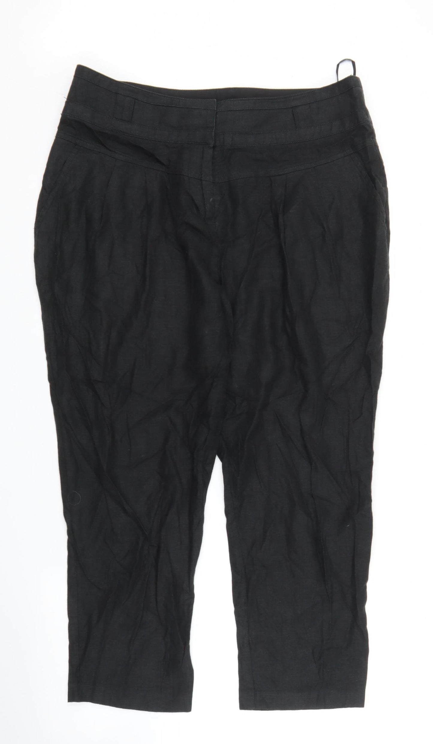 NEXT Womens Black   Capri Trousers Size 16 L23 in