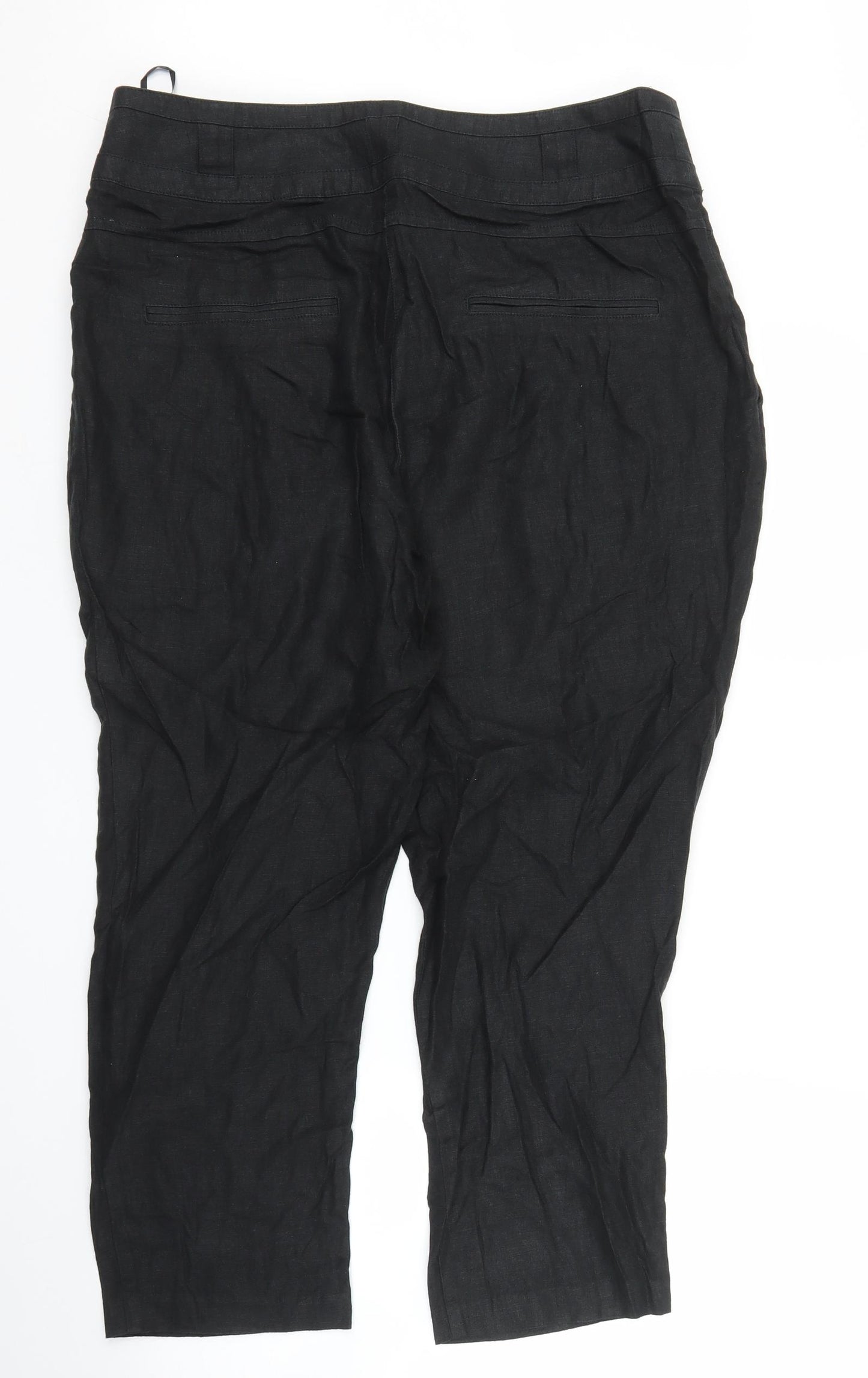 NEXT Womens Black   Capri Trousers Size 16 L23 in