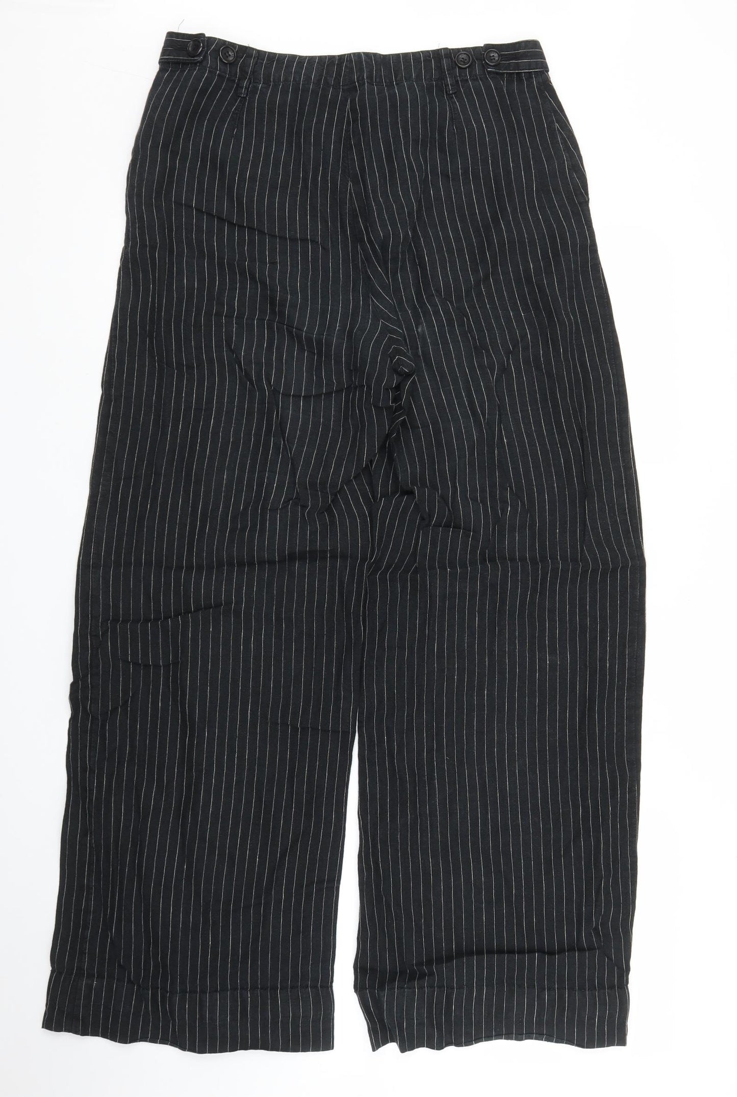 Hobbs Womens Black Striped  Trousers  Size 10 L29 in