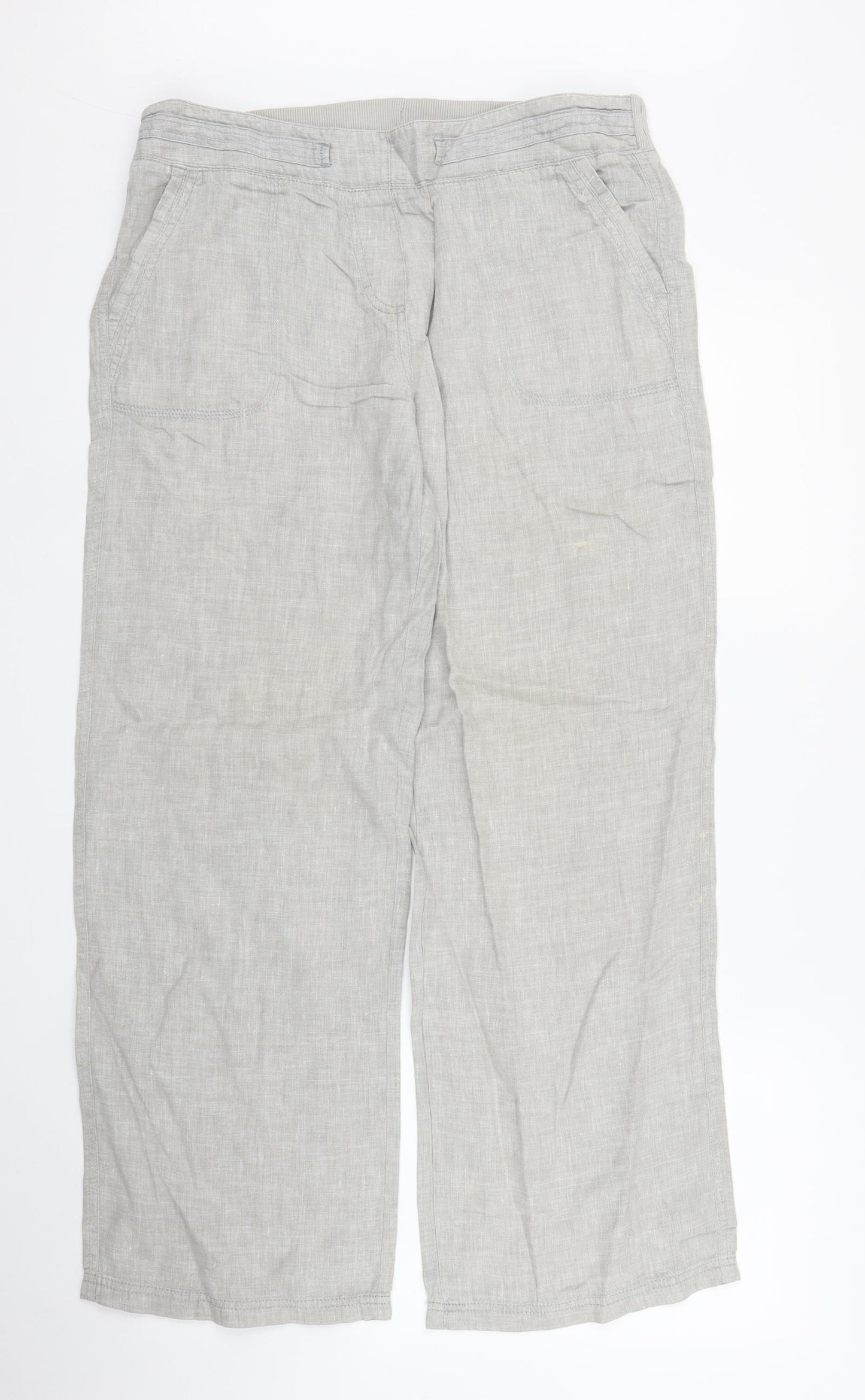 M&S Womens Grey   Capri Trousers Size 12 L25 in