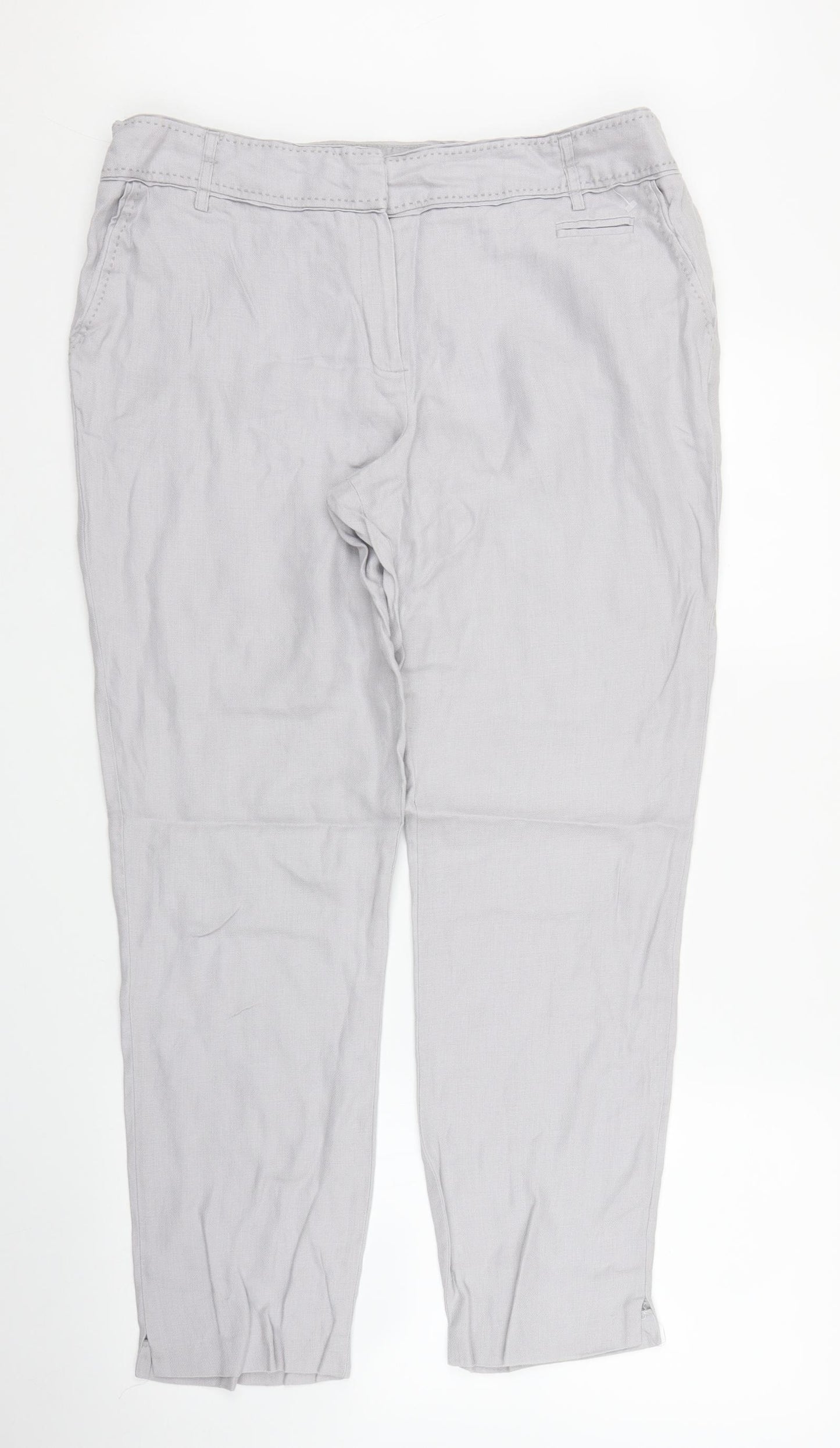 Savida Womens Grey   Pedal Pusher Trousers Size 14 L25 in
