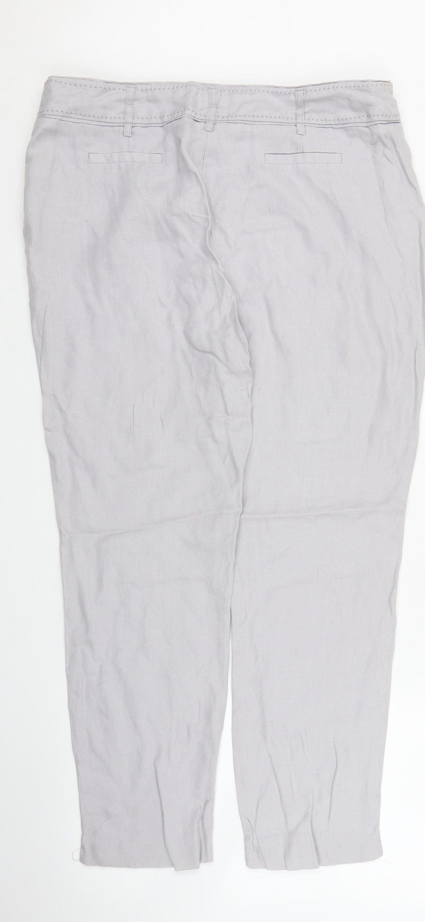 Savida Womens Grey   Pedal Pusher Trousers Size 14 L25 in