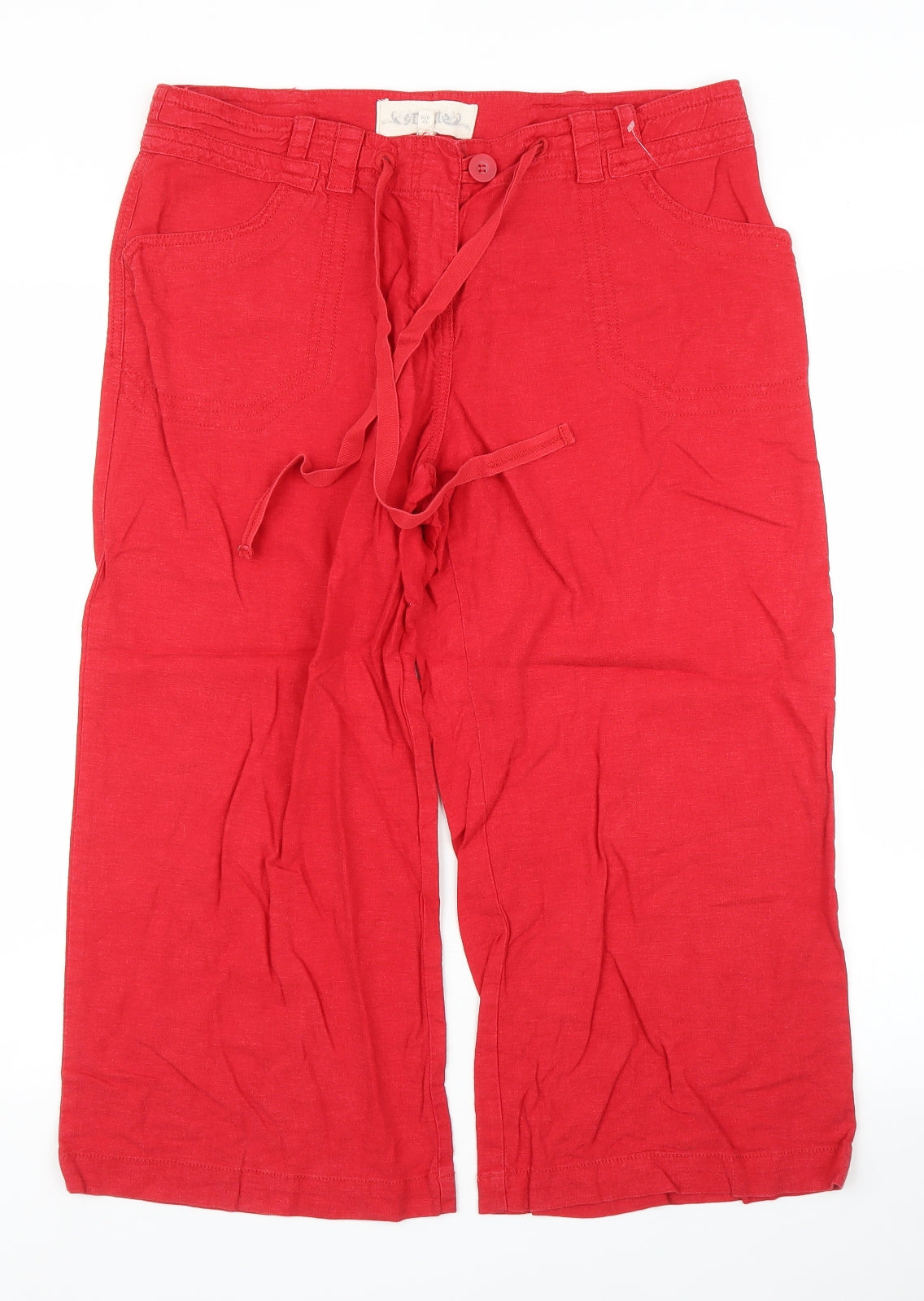 NEXT Womens Red   Capri Trousers Size 14 L21 in