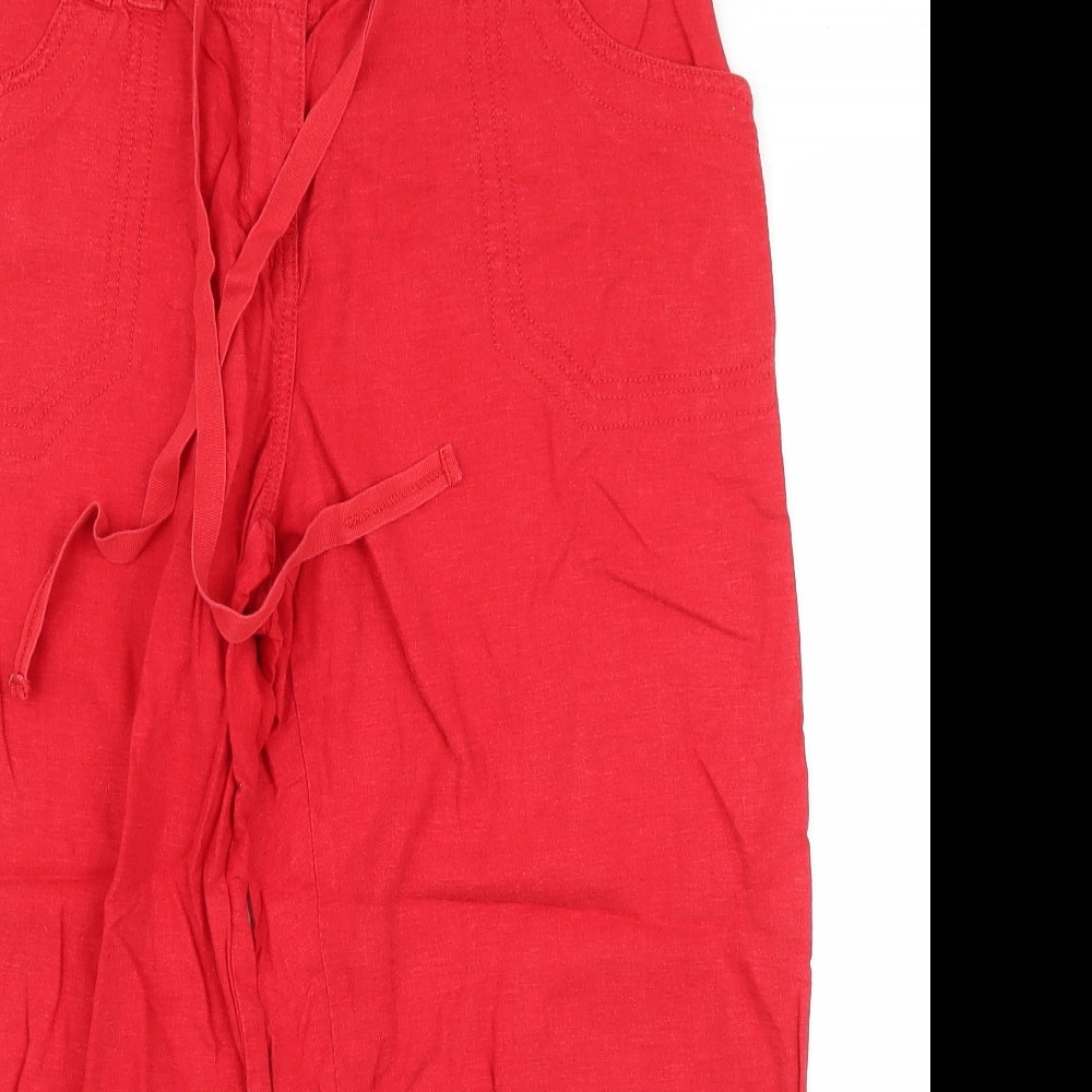NEXT Womens Red   Capri Trousers Size 14 L21 in